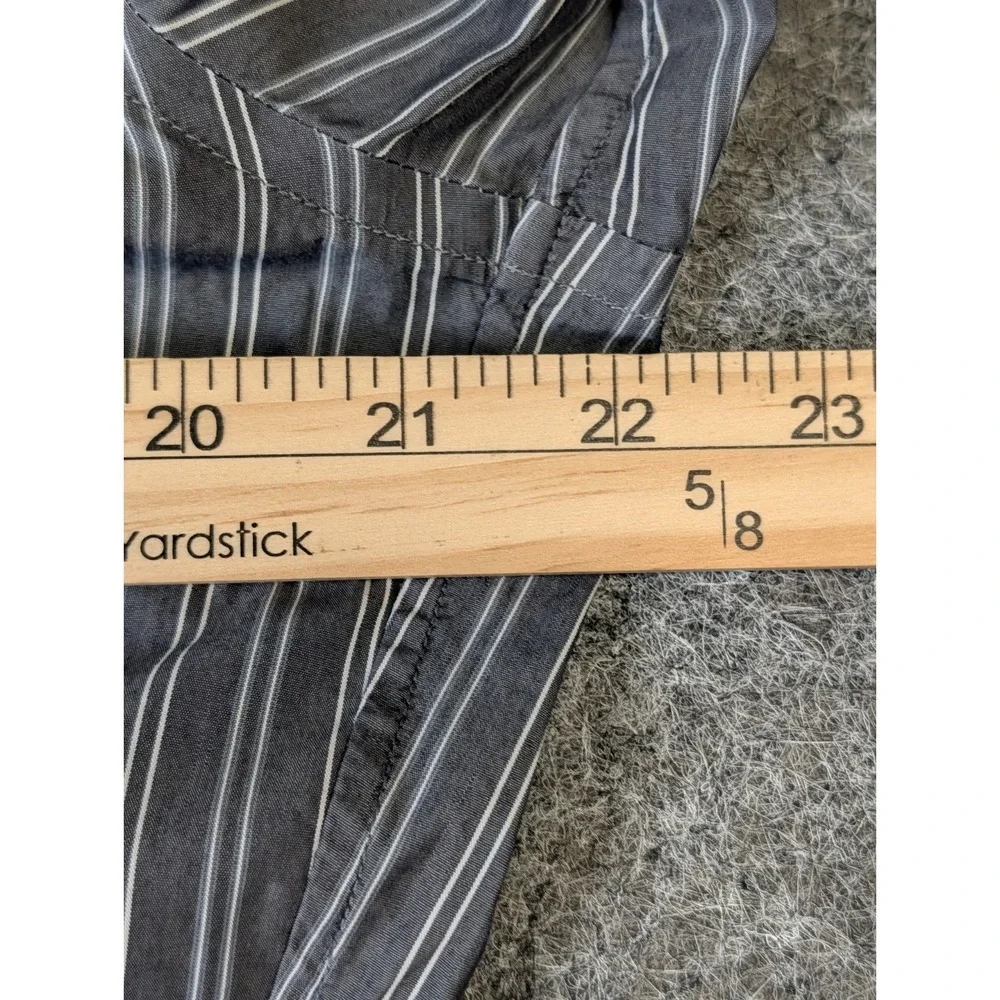 Banana Republic Slim Fit Shirt Charcoal Gray Stripe Long Sleeve Men's S 14-14.5